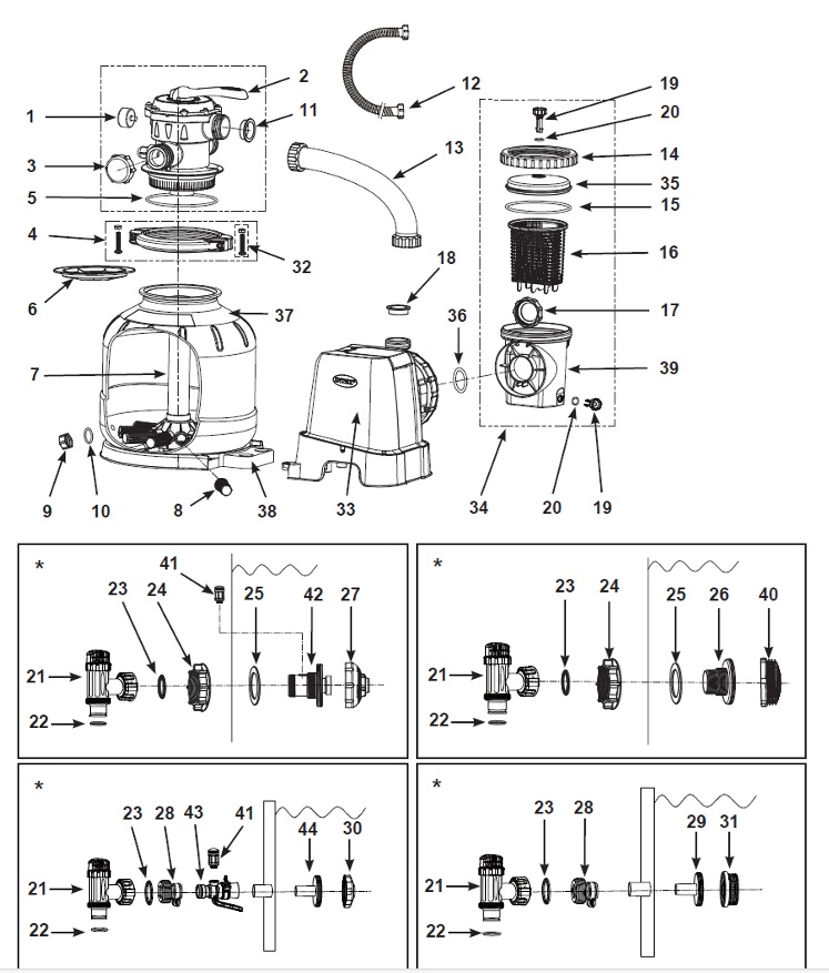 Песочный фильтровальный насос INTEX Krystal Clear SX2100 | 7900 л/ч