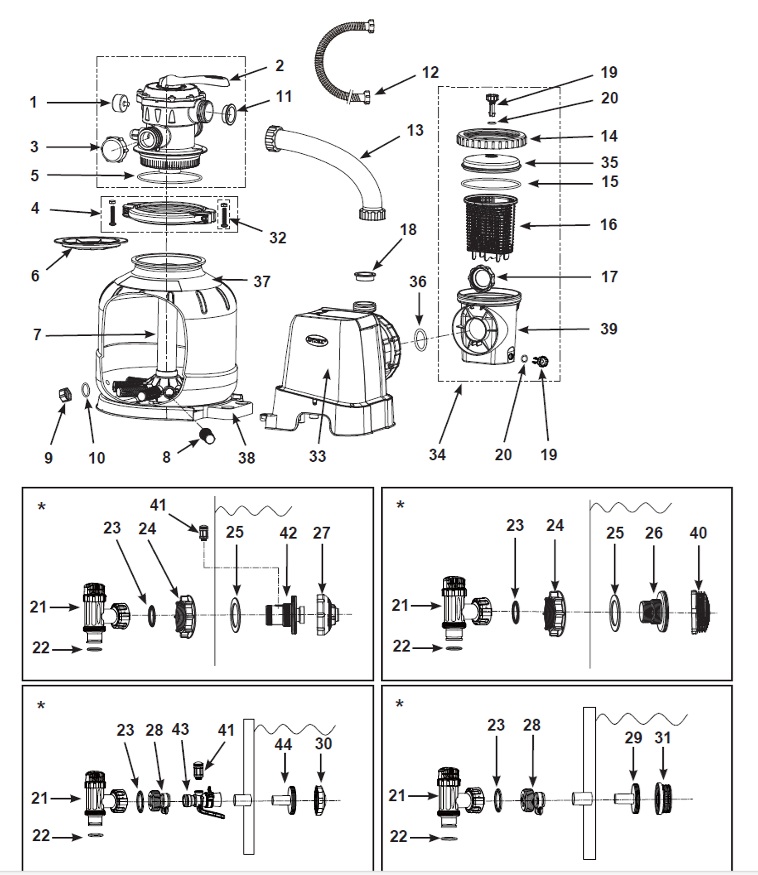 Песочный фильтровальный насос INTEX Krystal Clear SX2800 | 10500 л/ч