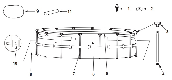 Круглий басейн INTEX Premium Prism Frame Clearview