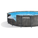 Круглий басейн INTEX Premium Prism Frame Greywood