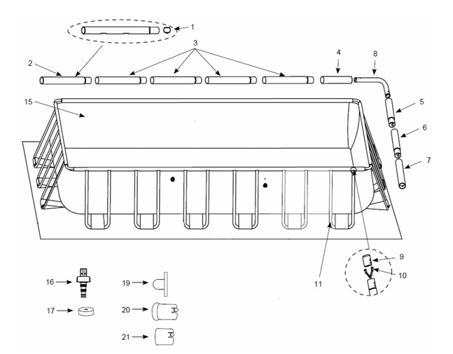 Прямокутний басейн INTEX Prism Frame Chevron