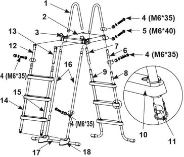 Драбина INTEX для басейну