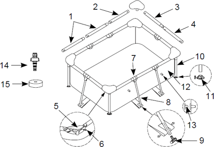 Прямоугольный бассейн INTEX Rectangular Frame