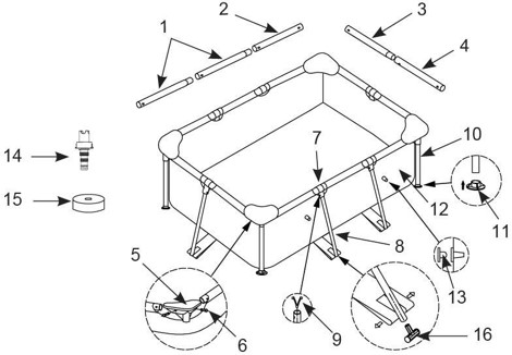 Прямоугольный бассейн INTEX Rectangular Frame