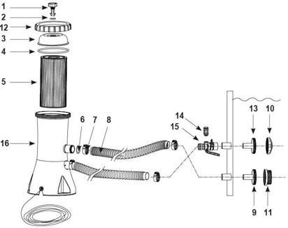 Картриджний фільтрувальний насос INTEX Krystal Clear C1000 | 3785 л/год