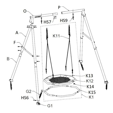 Гойдалка INTEX з восьмикутним гніздом-гойдалкою
