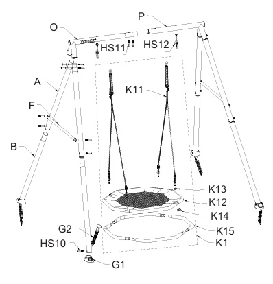 Гойдалка INTEX з восьмикутним гніздом-гойдалкою
