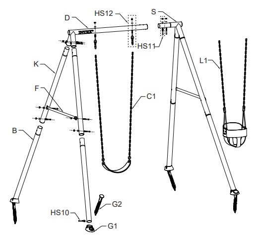 Гойдалка INTEX 2 в 1 зі змінними сидіннями