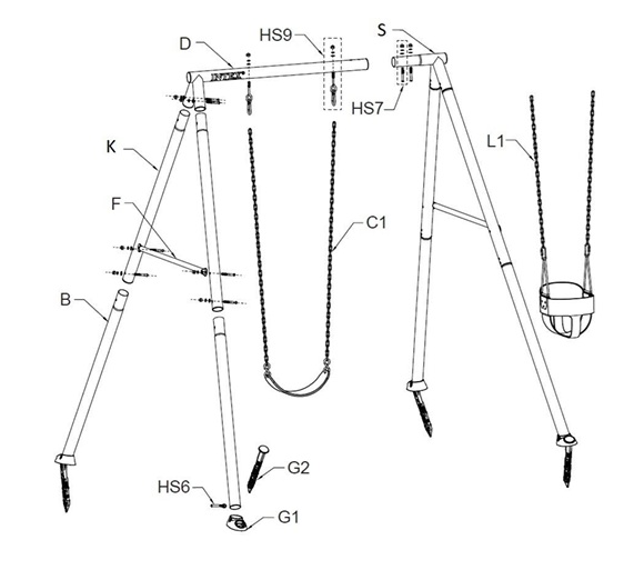 Гойдалка INTEX 2 в 1 зі змінними сидіннями
