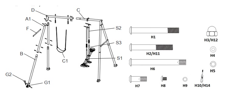 Качеля INTEX с двухфункциональным набором