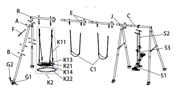 Гойдалка INTEX з 5-функціональним ігровим набором