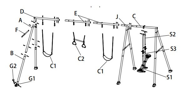 Гойдалка INTEX з 4-функціональним набором