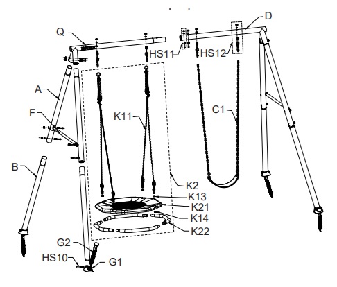 Гойдалка INTEX з 2-компонентним ігровим набором