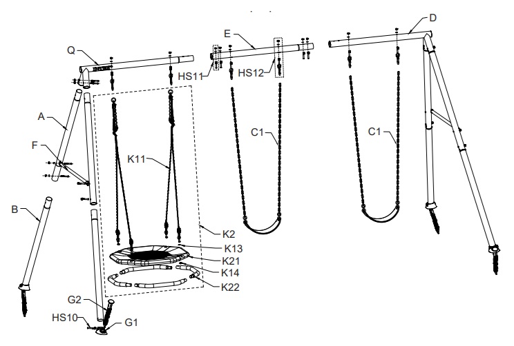 Гойдалка INTEX з 3-функціональним ігровим набором