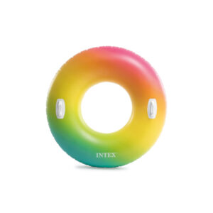Надувний круг з ручками INTEX Raibow Ombre