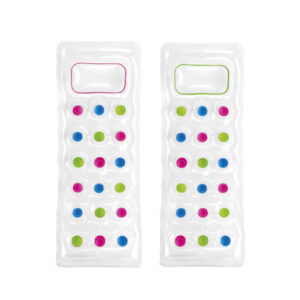 Надувной прозрачный матрас INTEX 18 отверстий с подушкой