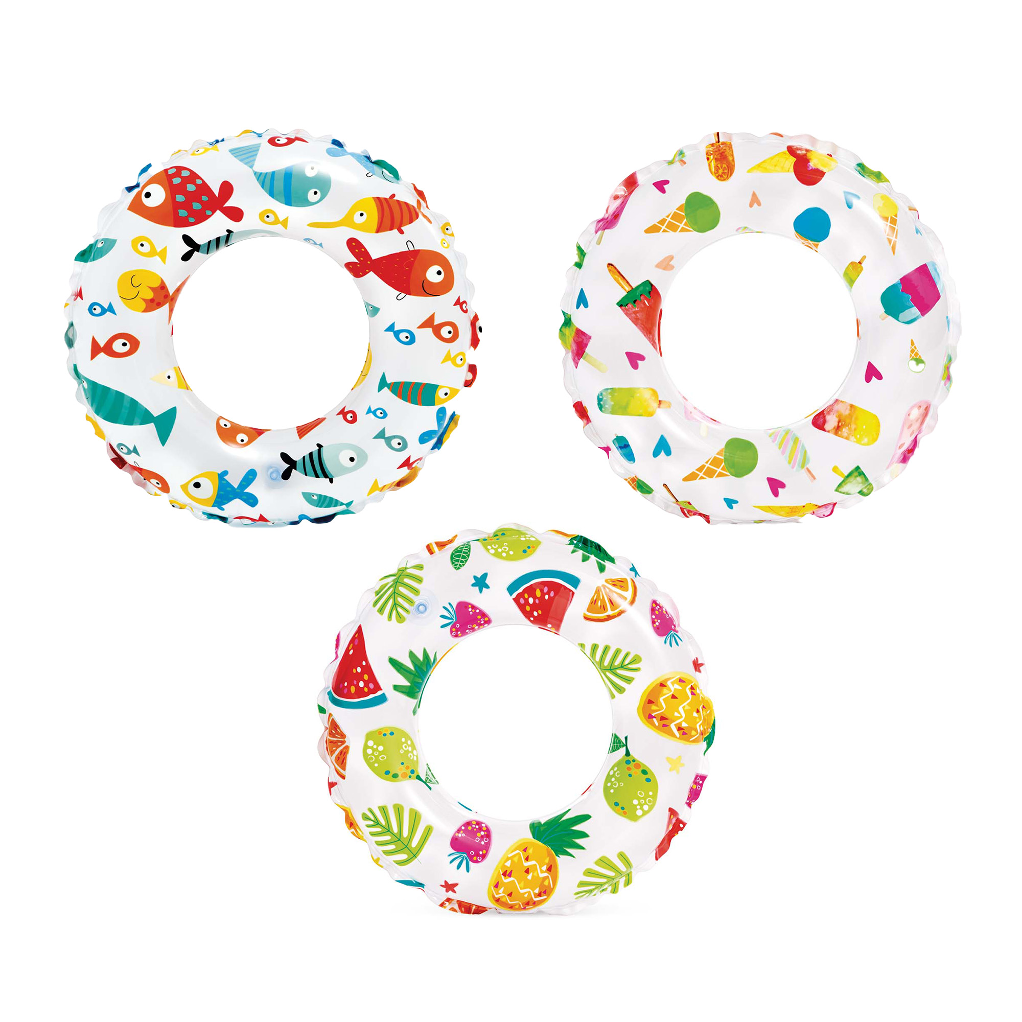 Надувной круг INTEX Lively Print