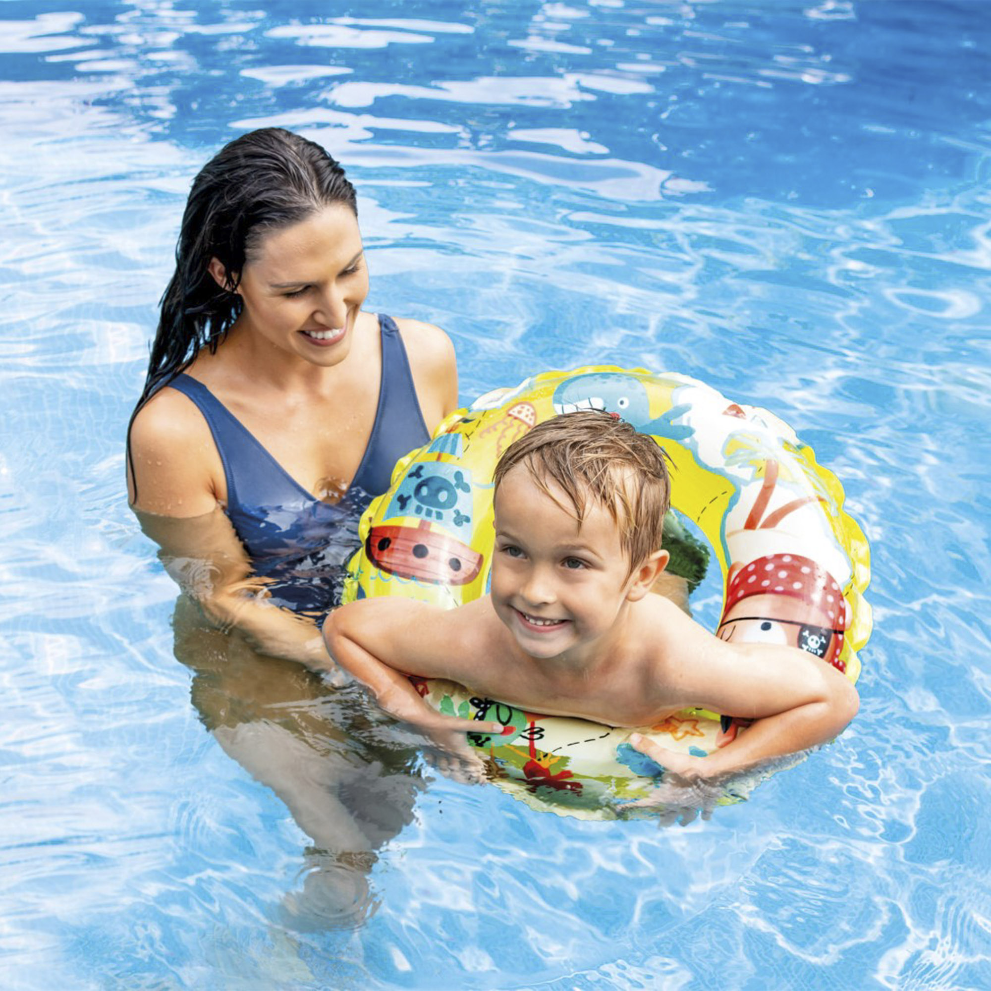 Надувной круг INTEX Transparent