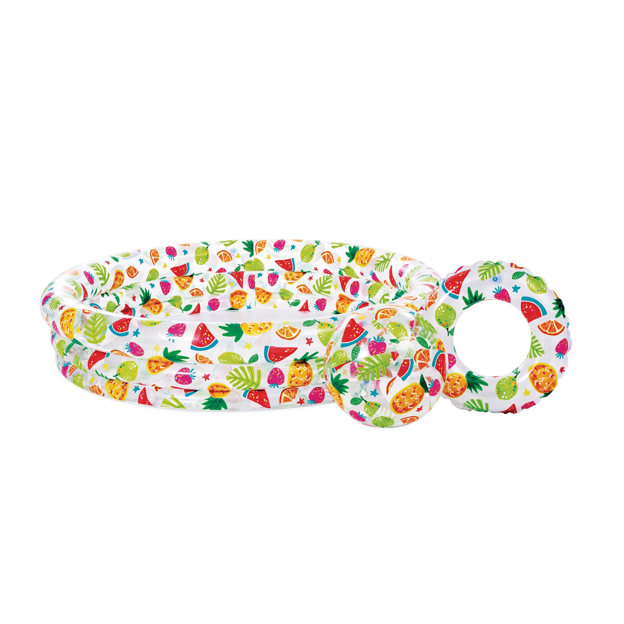 Набор INTEX надувной бассейн, круг, мяч Fruity