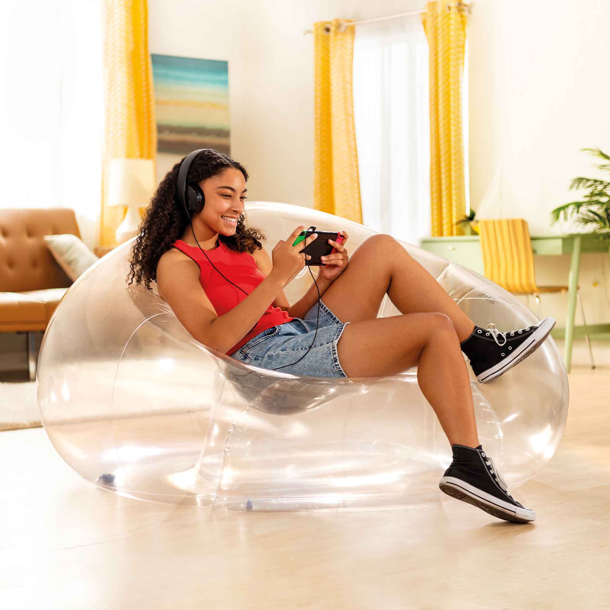 Прозоре надувне крісло INTEX