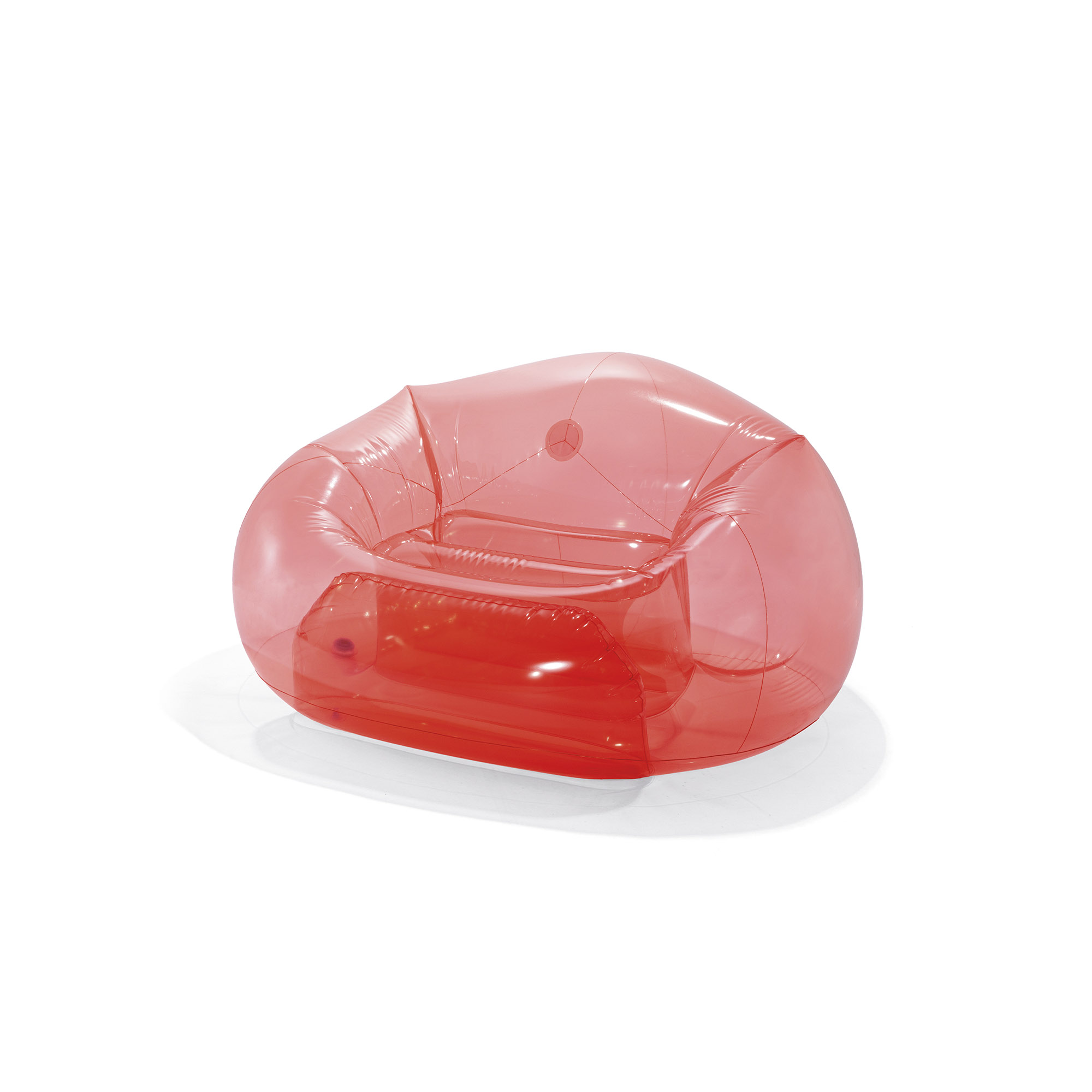 Прозоре надувне крісло INTEX рожеве