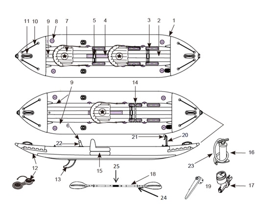 Двухместный Каяк INTEX Excursion PRO K2