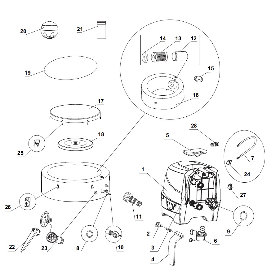 Спа Гидромассаж INTEX Greywood Deluxe | 4 человек