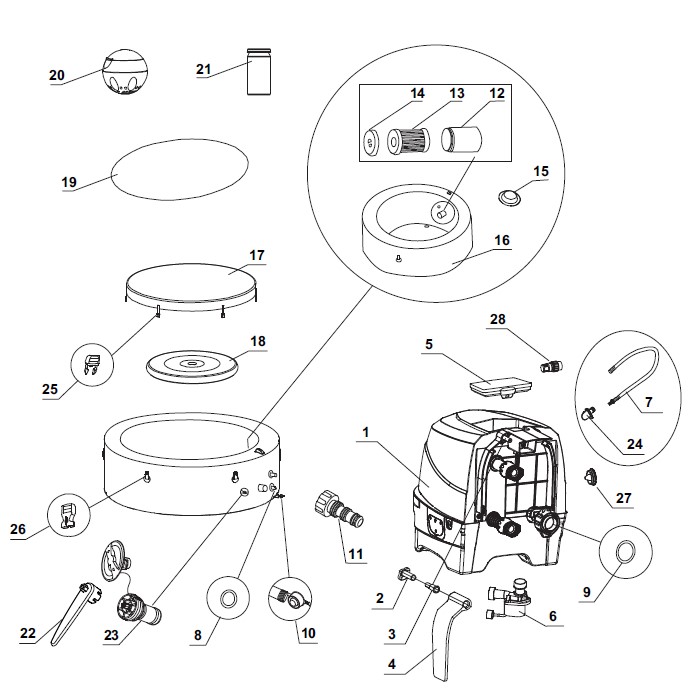 Спа Гидромассаж INTEX Greywood Deluxe | 6 человек