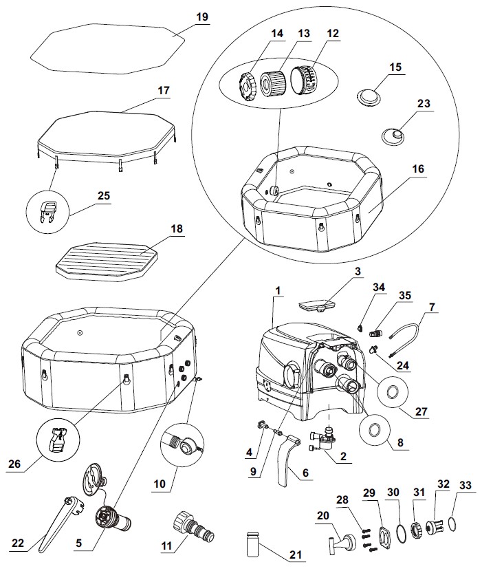 Спа Гидромассаж INTEX Jet & Bubble Deluxe | 6 человек