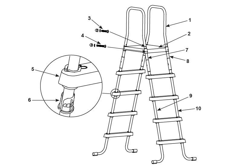 Драбина INTEX для басейну