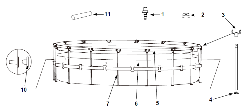Круглий басейн INTEX Premium Prism Frame Clearview