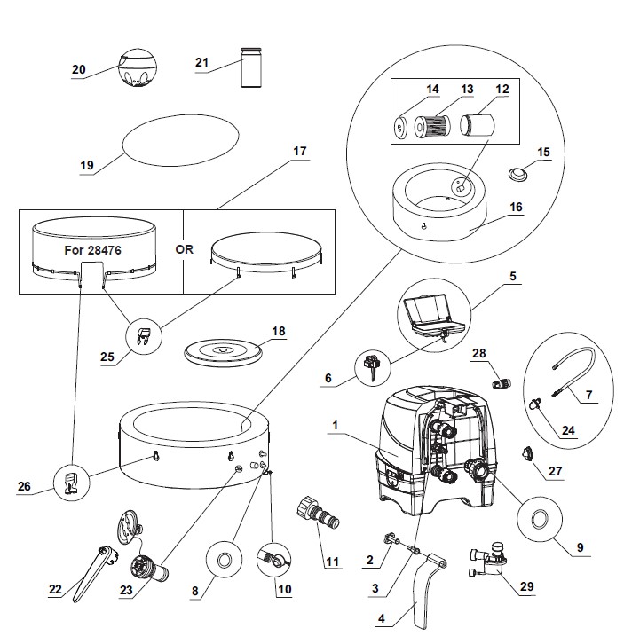 Спа Гидромассаж INTEX Bubble Massage | 4 человек