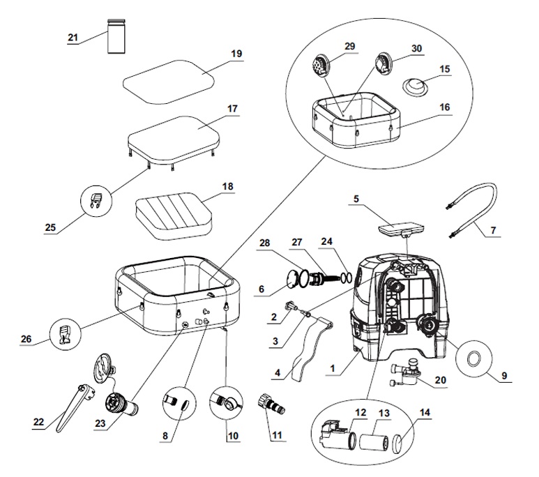 Спа Гидромассаж INTEX Greystone Deluxe | 6 человек