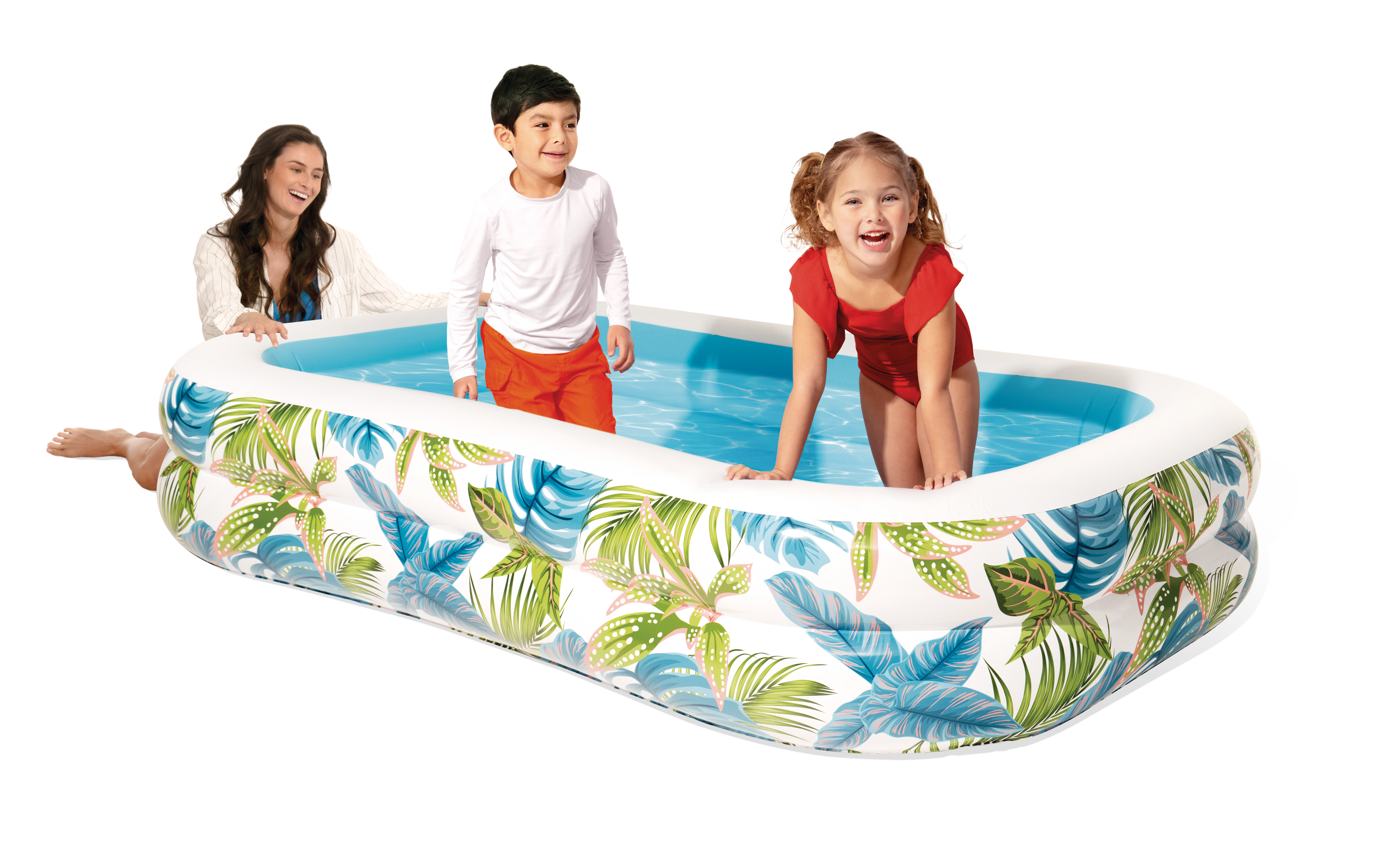 Семейный надувной прямоугольный бассейн INTEX Swim Center