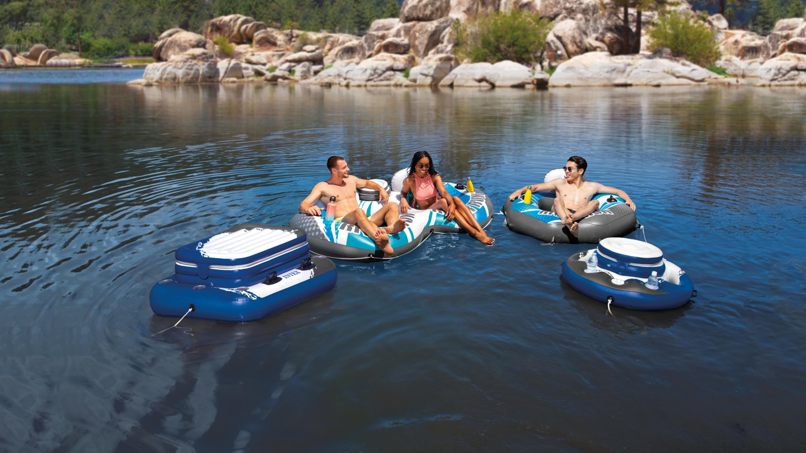 Надувне крісло INTEX River Run Connect Lounge